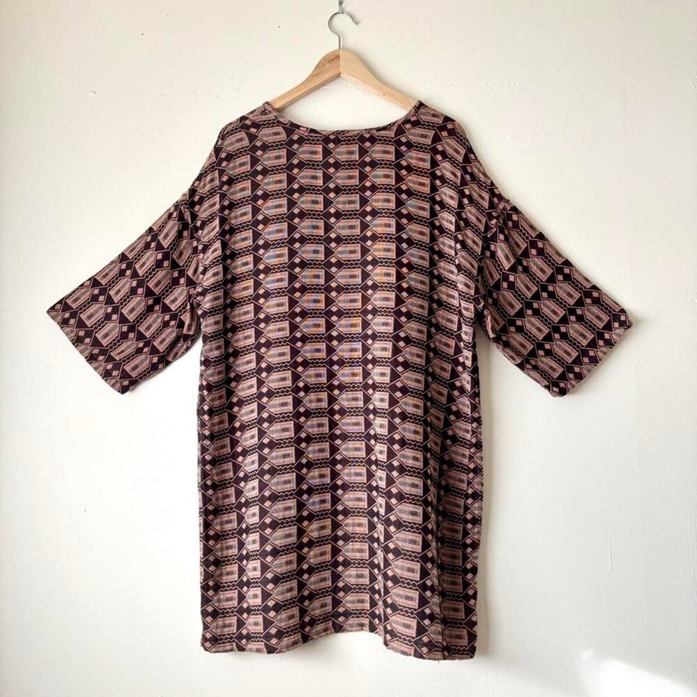 $255 Ace & Jig Jacquard Shift Dress Slow Fashion Boho Maximalist Size Medium - Picture 6 of 7